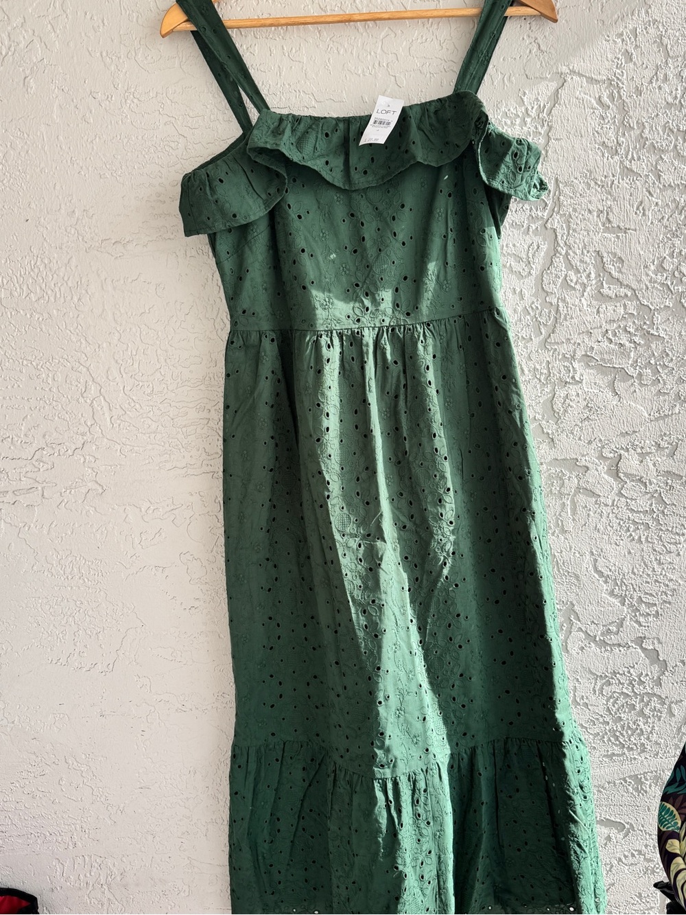 LOFT Green Eyelet Ruffle Sundress Brand New with Tag Size 4